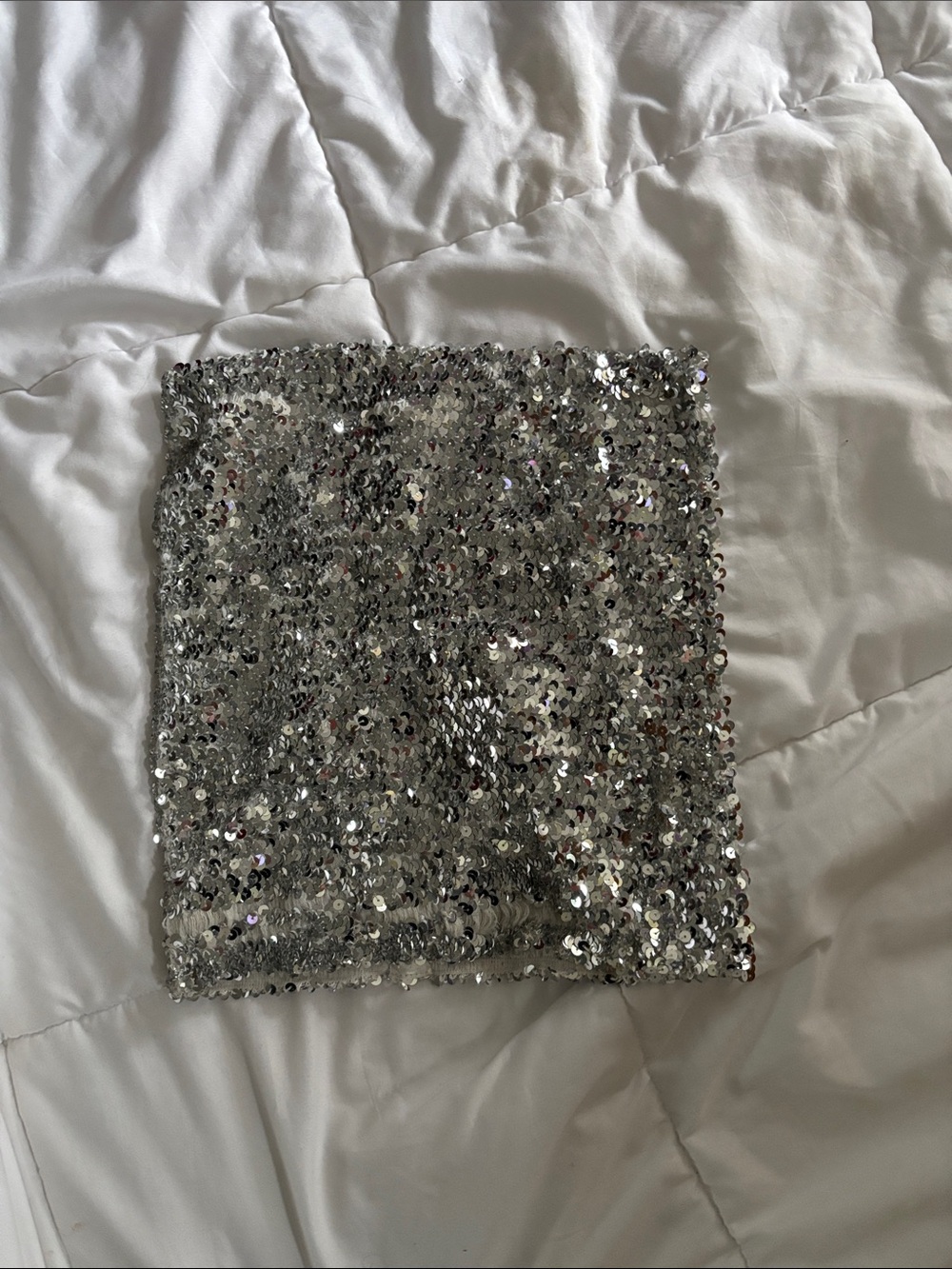 Amazon Silver Sequin Mini Skirt